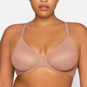 SKIMS no show molded unlined Demi underwire bra in sienna size 34B NWT